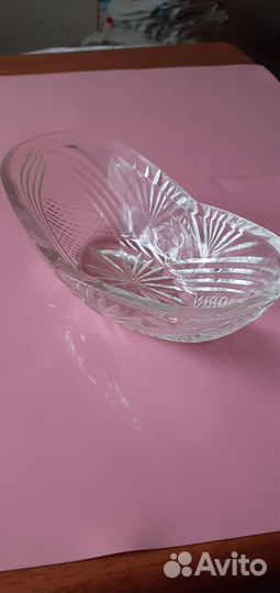 Хрустальный салатник-ладья