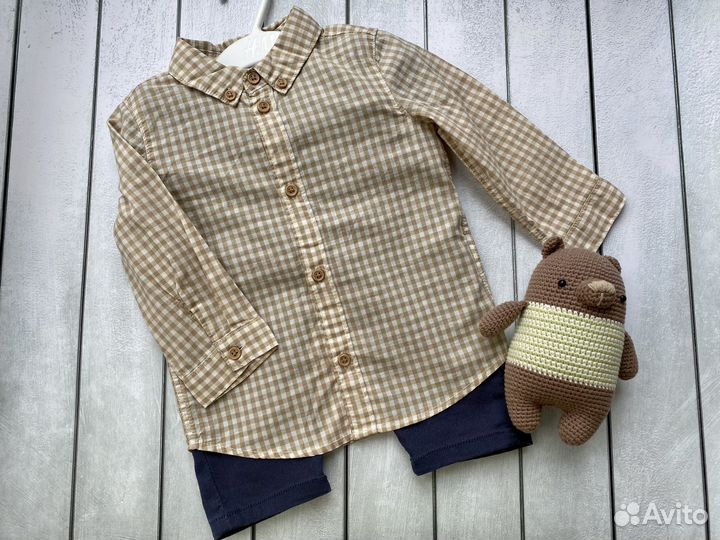 Рубашка и брюки с подтяжками H&M р 74