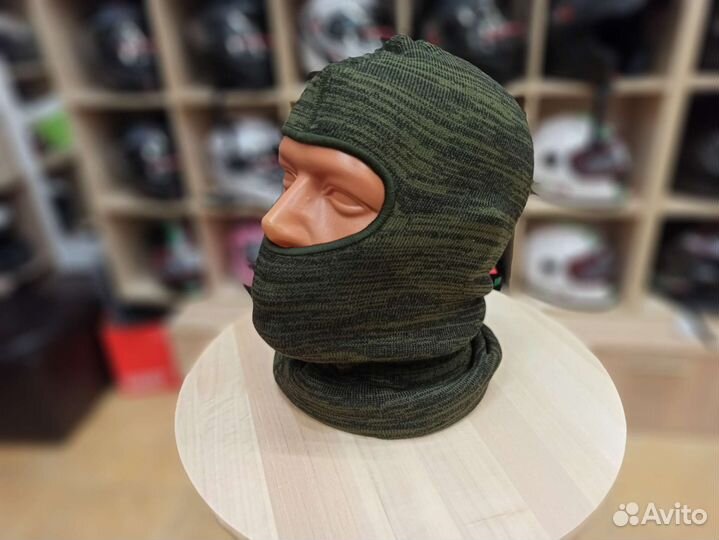 Балаклава зимняя вязаная махровая мото