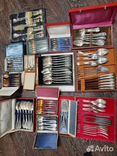 Набор столовых приборов мельхиор СССР