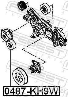 0487-KH9W ролик натяжной ремня приводного Mits