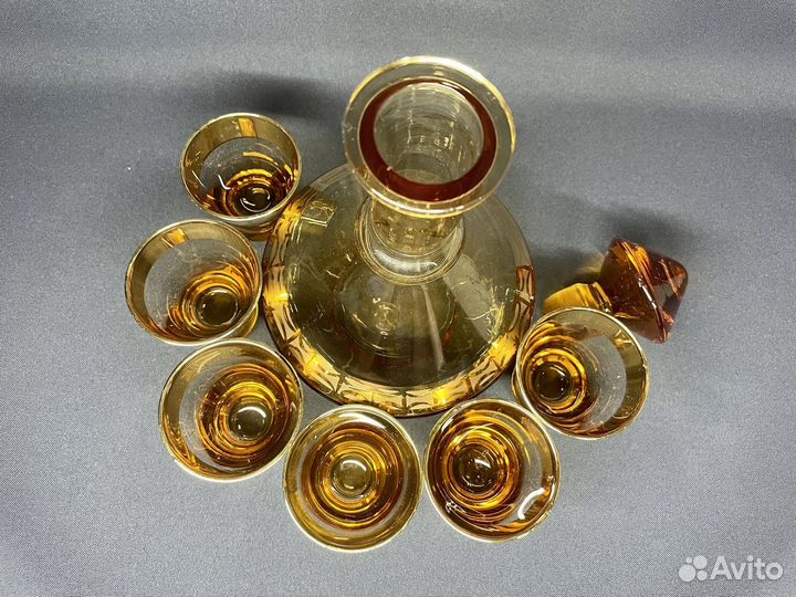 Штоф и 6 стопок Богемия Чехословакия