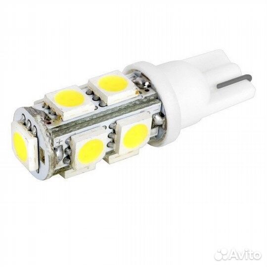 Лампа габарит. 12V W5W T10 9 SMD без цок. W2.1x9.5
