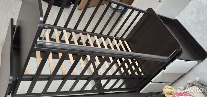 Детская кроватка трансформер с комодом