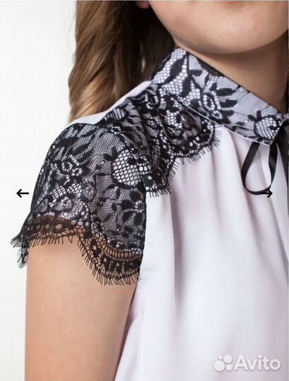 Блузка школьная с коротким рукавом