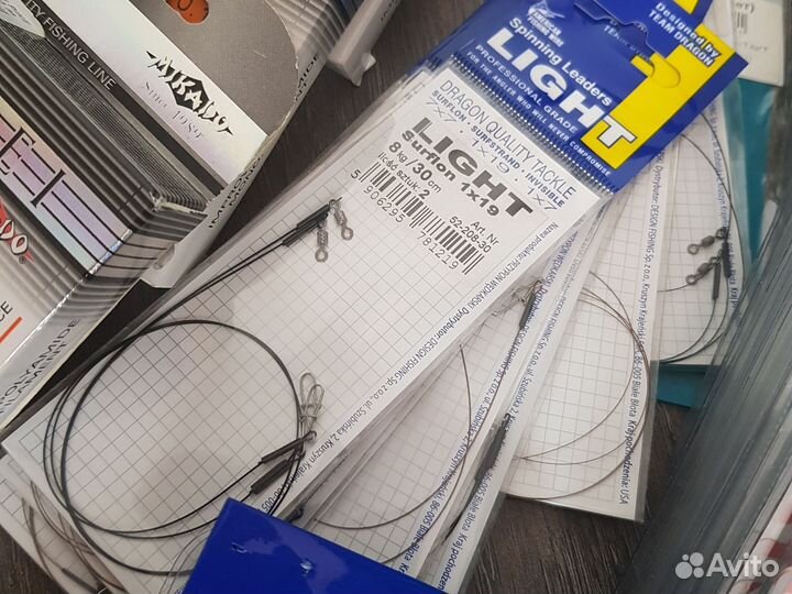 Поводки, леска, крючки