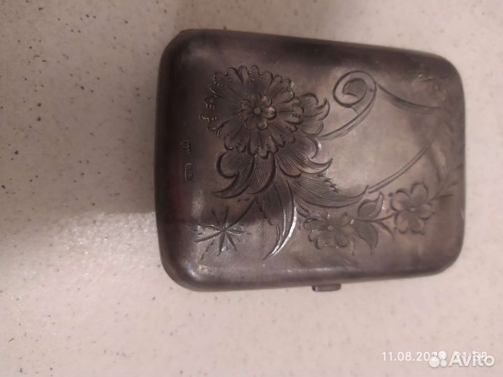 Портсигар серебряный 84 проба антиквариат