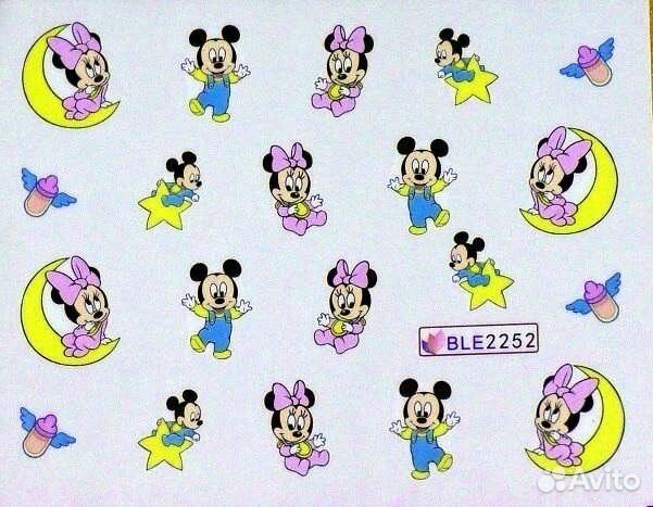 Водные стикеры (слайдеры) для ногтей (Микки Маус)