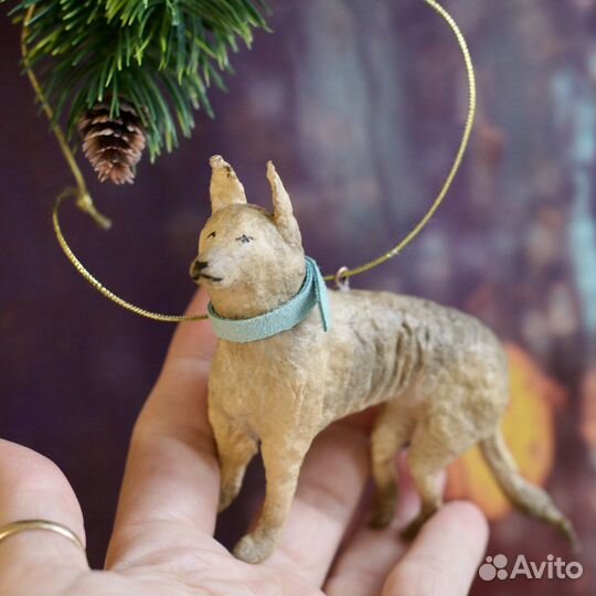 Ватная елочная игрушка в винтажном стиле