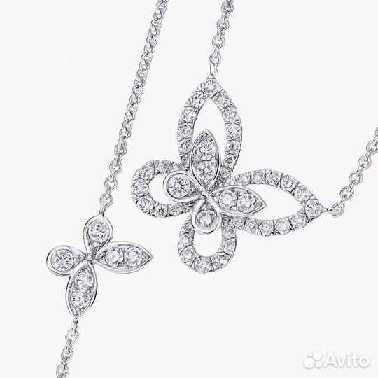 Колье Graff butterfly белое золото 750, бриллианты