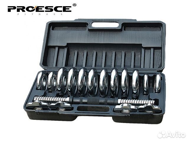 Гантель хром (набор) вес 15 кг