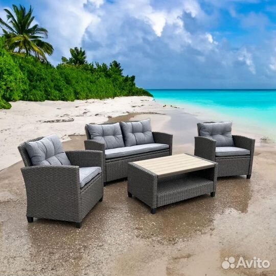 Плетеный комплект мебели с диваном AFM-804G Dark G