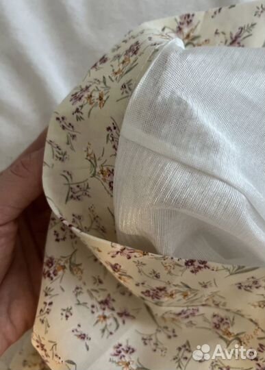 Юбка летняя длинная миди на резинке в цветочек