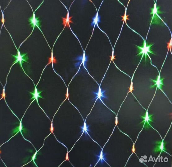 Гирлянда сеть 1.5х 1.5 м мультицвет