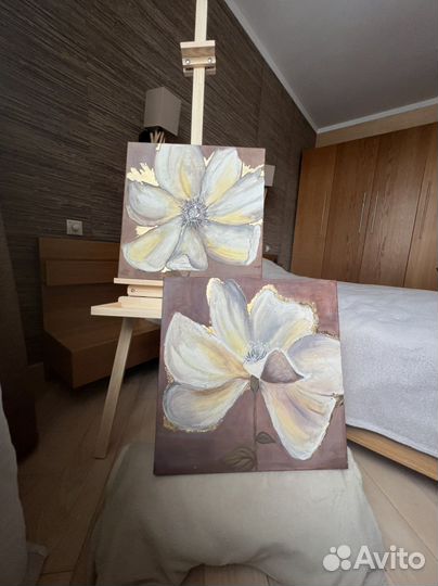 Картины цветы диптих