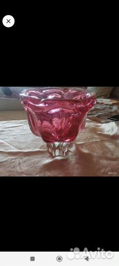 Ваза конфетница цветное стекло