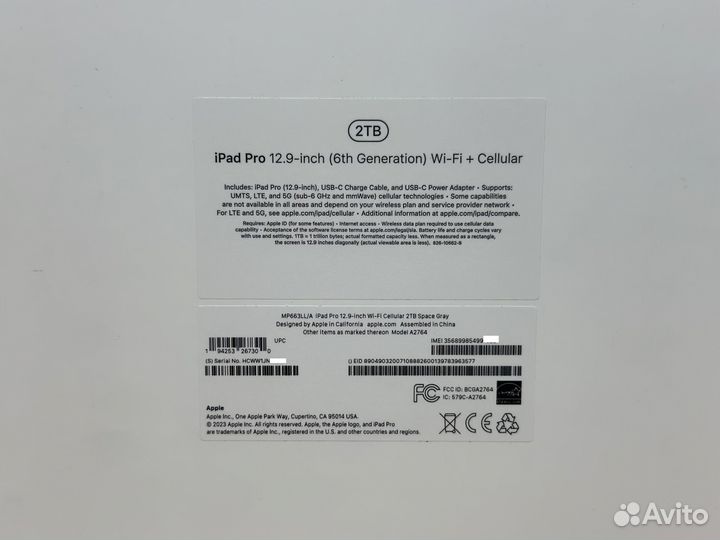 iPad Pro 12.9 M2 2TB Cellular (LTE)