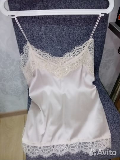 Топ атласный с кружевом 42/44