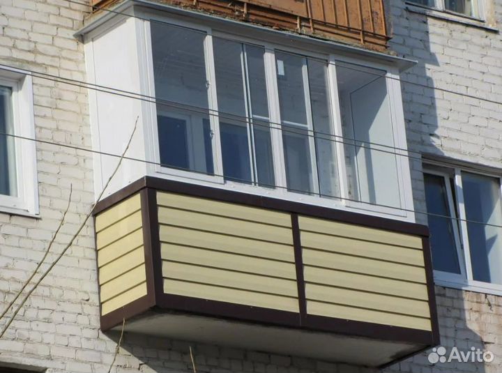 Остекление балкона 3200 на 1420 алюминиевое