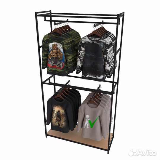 Стеллаж для одежды в стиле Лофт A22120-03-чдс (220