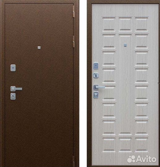 Дверь входная коричневая металлическая Спартак