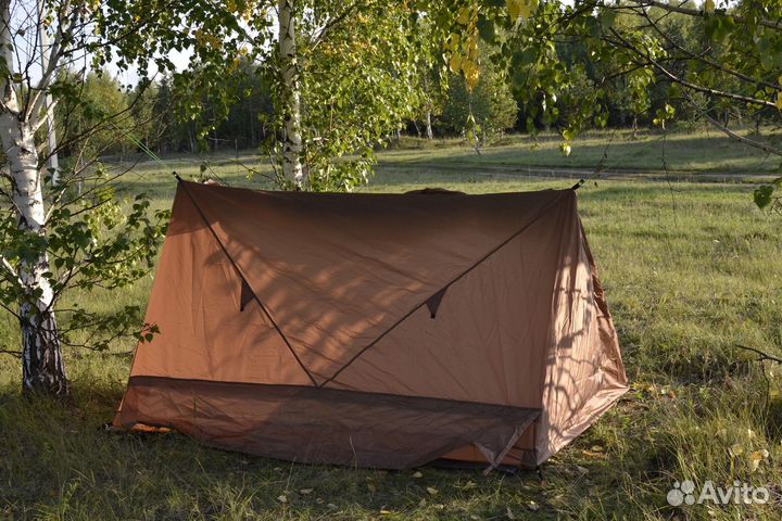 Палатка 1,5 кг трекинговая двухместная двускатная