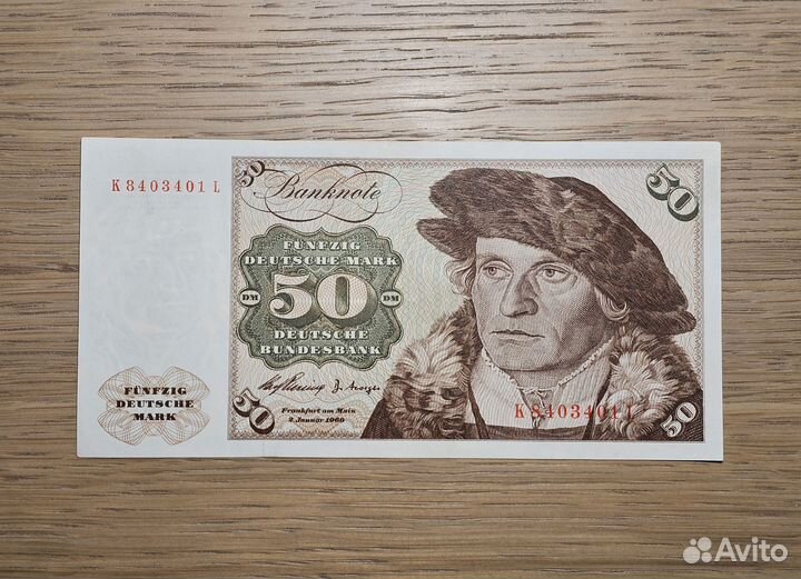 Банкноты 10 и 50 марок 1960 Германия фрг