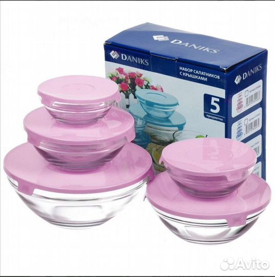 Наборы салатников с крышками новые