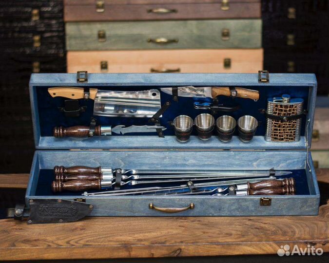 Шампура в деревянном кейсе