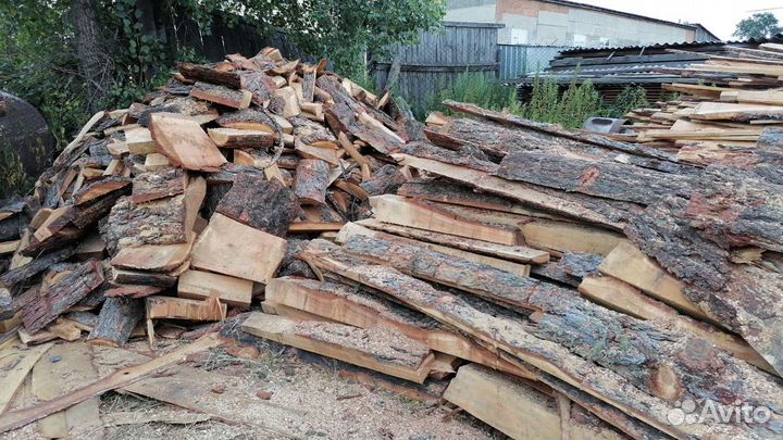 Дрова сухие, горбыль лиственный, пиленый, отлет