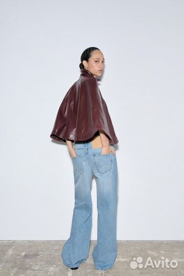 Кейп из натуральной кожи Zara