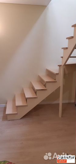 Установка Г образной лестницы с поворотом