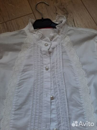 Рубашка белая для девочки 152