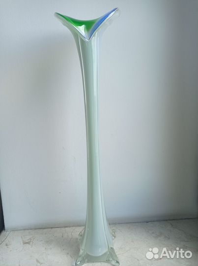 Ваза ссср, винтаж, 48 см, цветное стекло