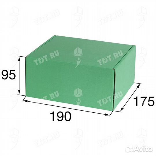 Короб кс-827 мгф, зелёный, 190*175*95 мм