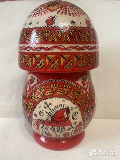 Матрешка - гриб, Мезенская роспись