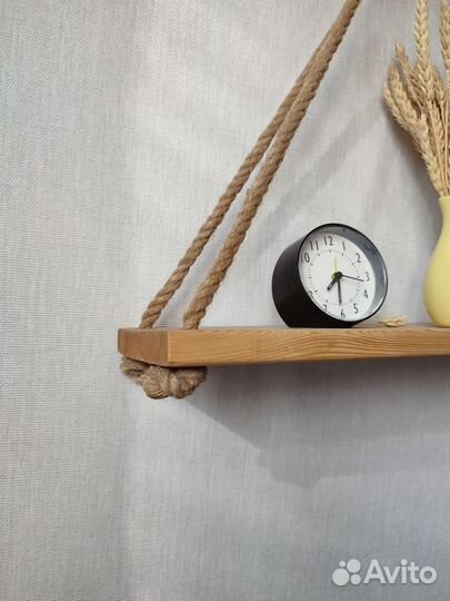 Деревянная подвесная декоративная полка