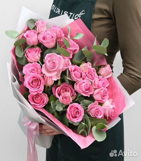 Букет из розовых Роз «Костёр Любви»