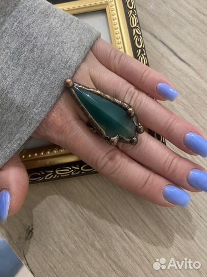 Кольцо с тонированным кварцем