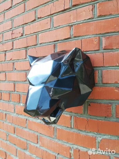 Трофейная голова Пантеры (полигональная)