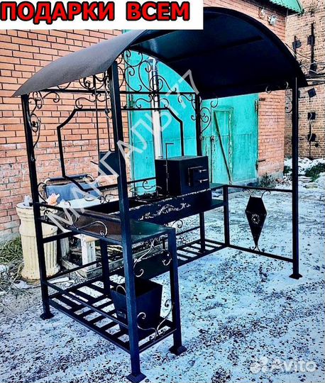 Мангал с печью под казан