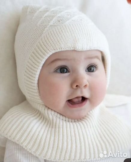 Шапка шлем на осень для девочки демисезон