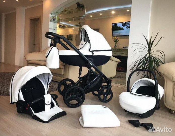 Коляска verdi mirage 3 в 1Белая кожа