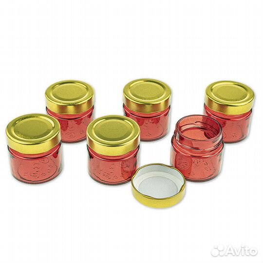 6 шт. Баночка для свечей 100 мл. (D58, гранат) с к