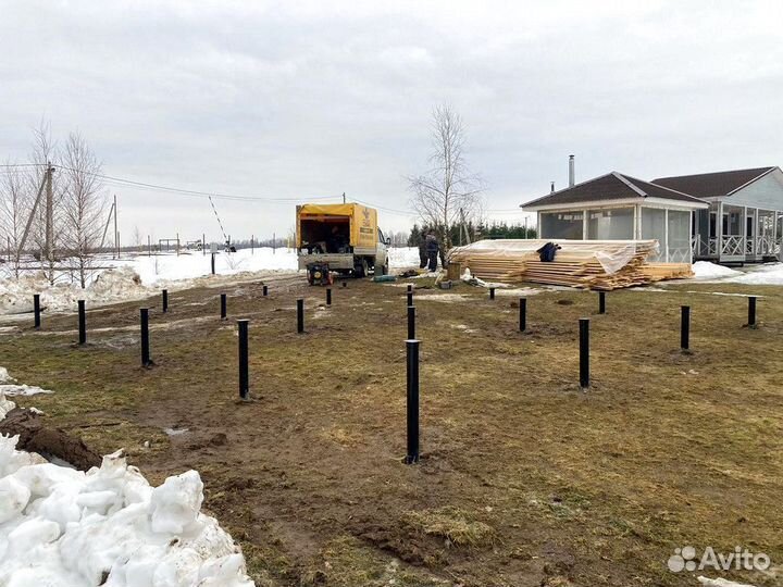 Винтовые сваи - фундамент для дома, бани, беседки