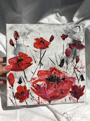 Картина маслом маки