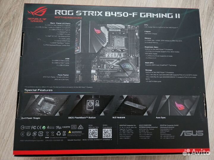 Материнская плата asus rog strix b450 f gaming ii
