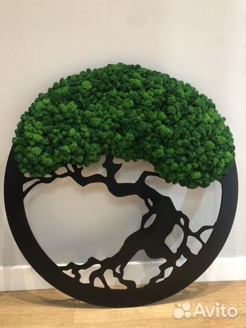 Шикарное большое Панно со мхом 70 см