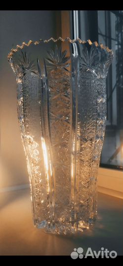 Редкая большая красивая хрустальная ваза 1970-80г