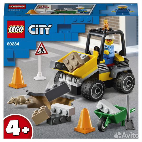 Автомобиль дорожных работ lego City 60284 новый